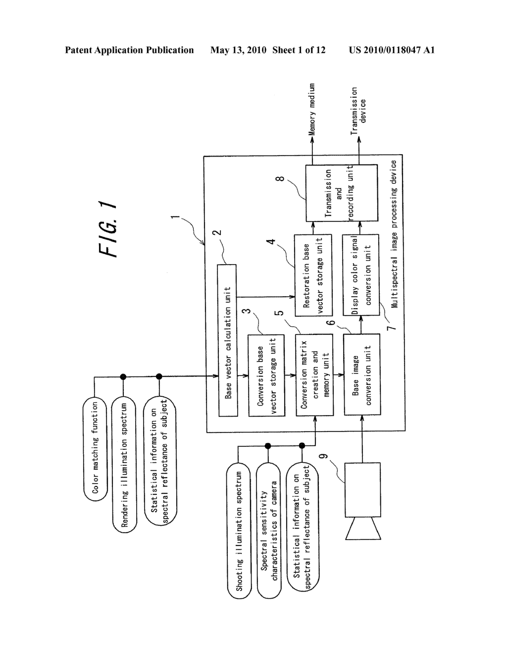 MULTISPECTRAL IMAGE PROCESSING DEVICE AND COLOR REPRODUCTION SYSTEM USING THE SAME - diagram, schematic, and image 02