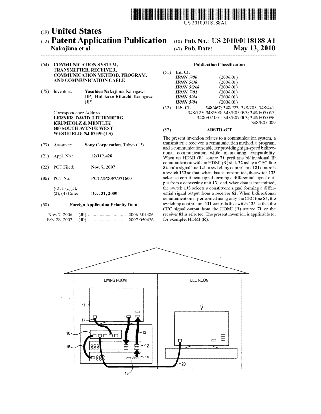 COMMUNICATION SYSTEM, TRANSMITTER, RECEIVER, COMMUNICATION METHOD, PROGRAM, AND COMMUNICATION CABLE - diagram, schematic, and image 01