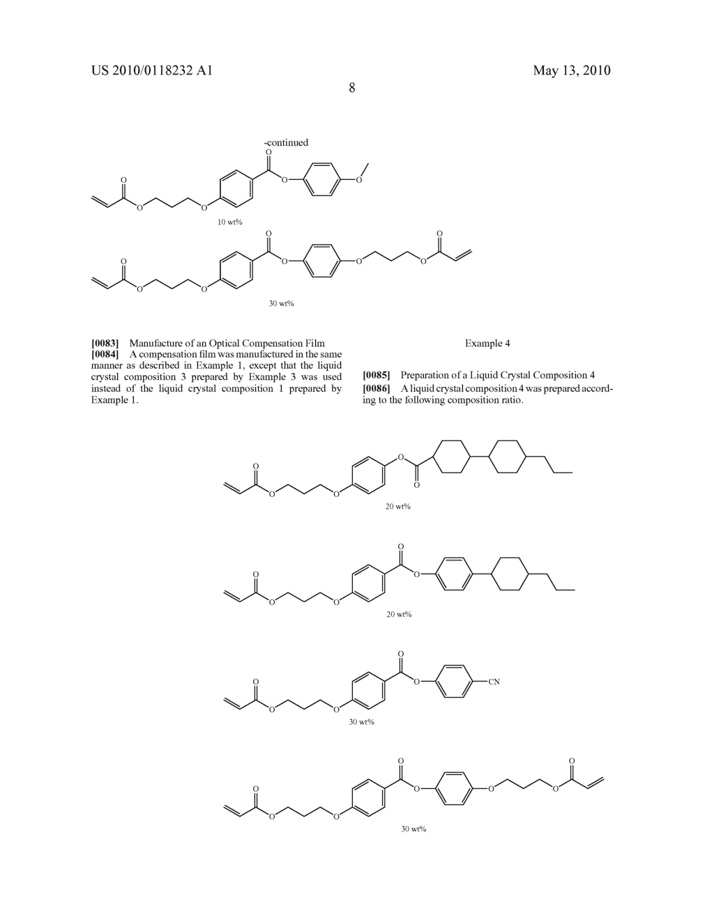 POLYMERIZABLE LIQUID CRYSTAL COMPOSITION AND OPTICAL FILM AND DEVICE USING THE SAME - diagram, schematic, and image 10