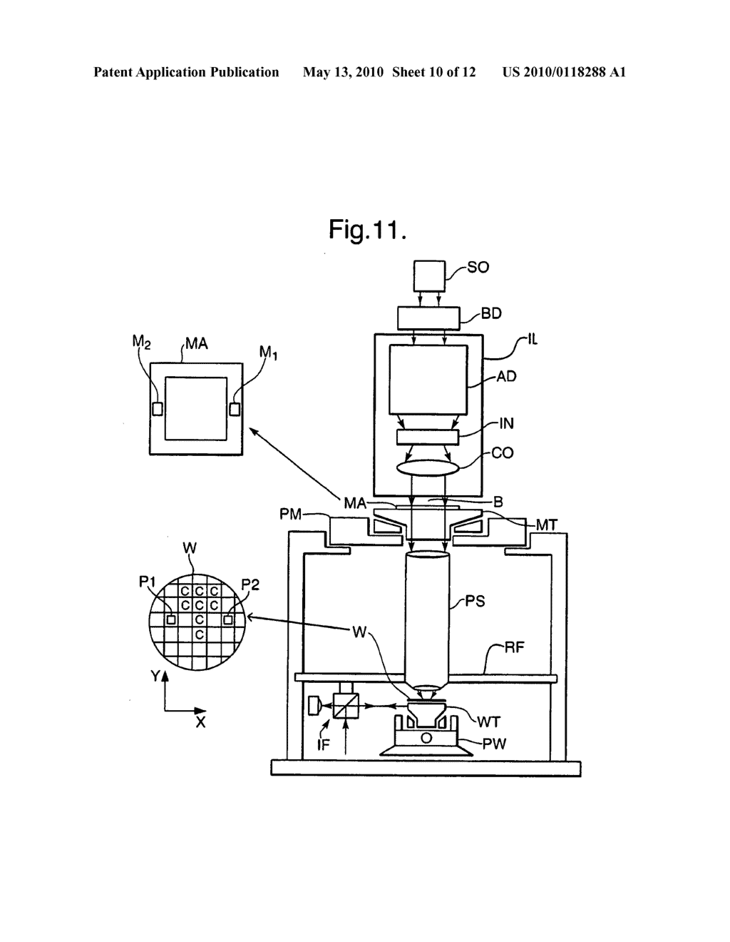 Lithographic projection system and projection lens polarization sensor - diagram, schematic, and image 11