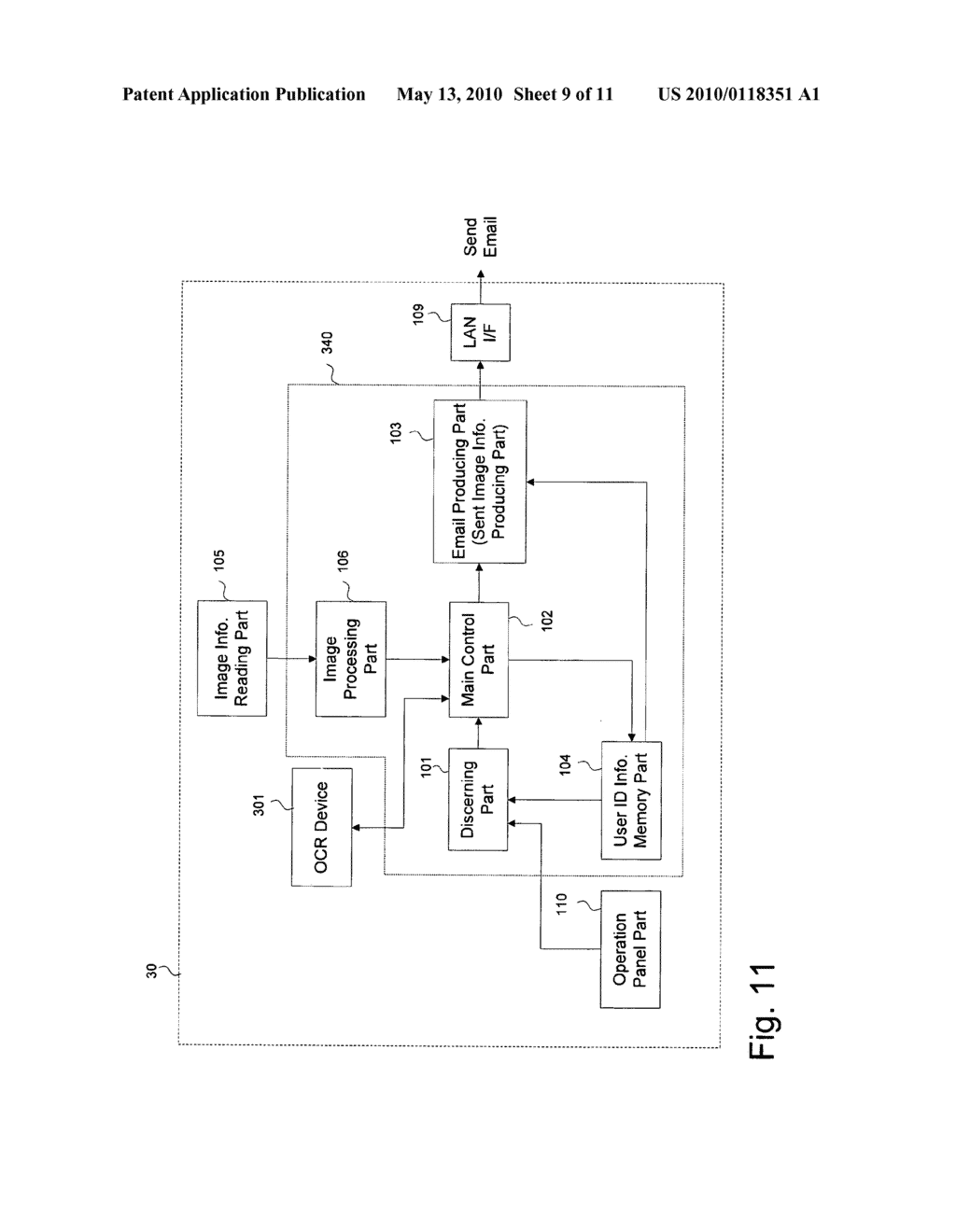 Image reading device and controlling program of the same - diagram, schematic, and image 10