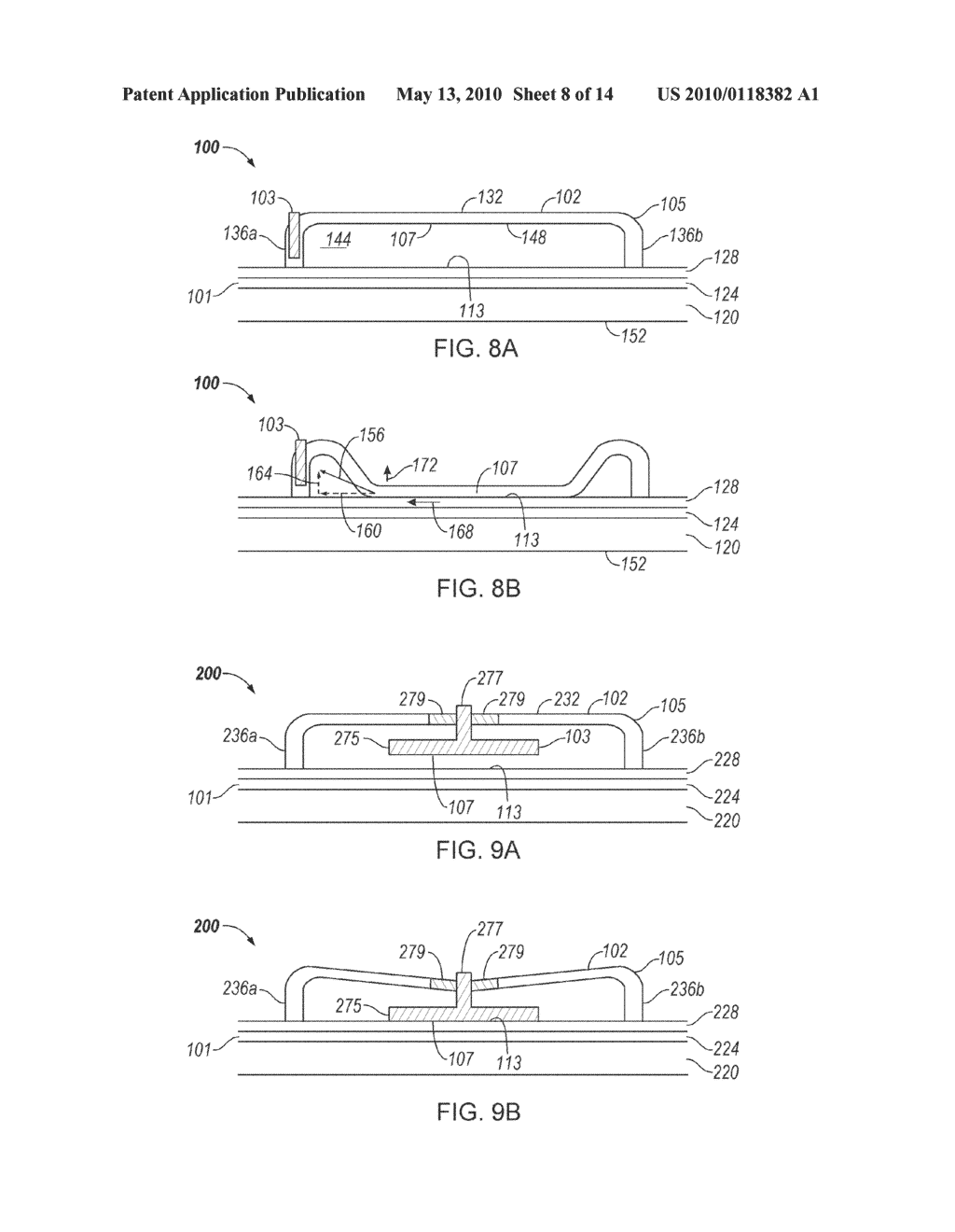 ANALOG INTERFEROMETRIC MODULATOR DEVICE WITH ELECTROSTATIC ACTUATION AND RELEASE - diagram, schematic, and image 09