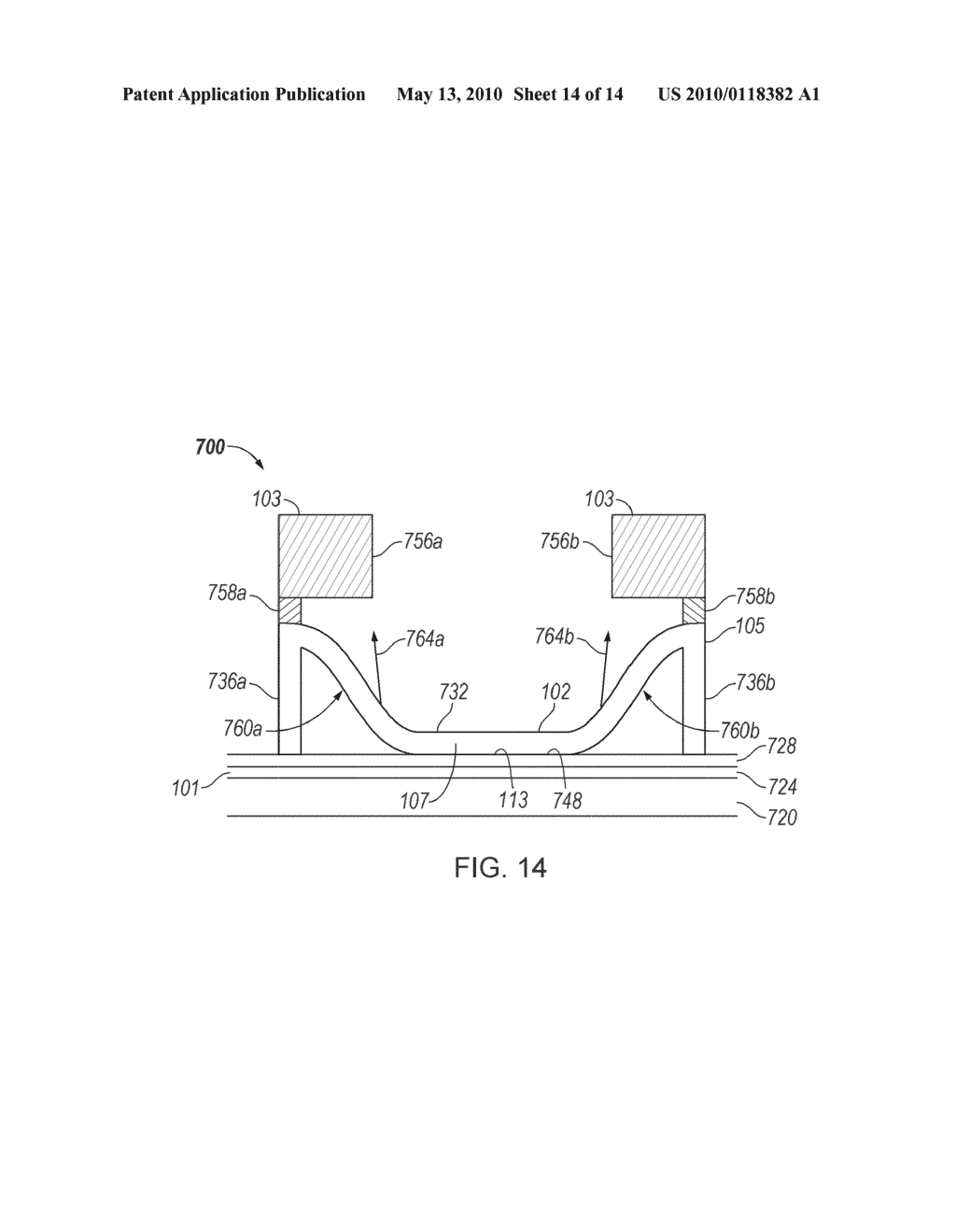 ANALOG INTERFEROMETRIC MODULATOR DEVICE WITH ELECTROSTATIC ACTUATION AND RELEASE - diagram, schematic, and image 15