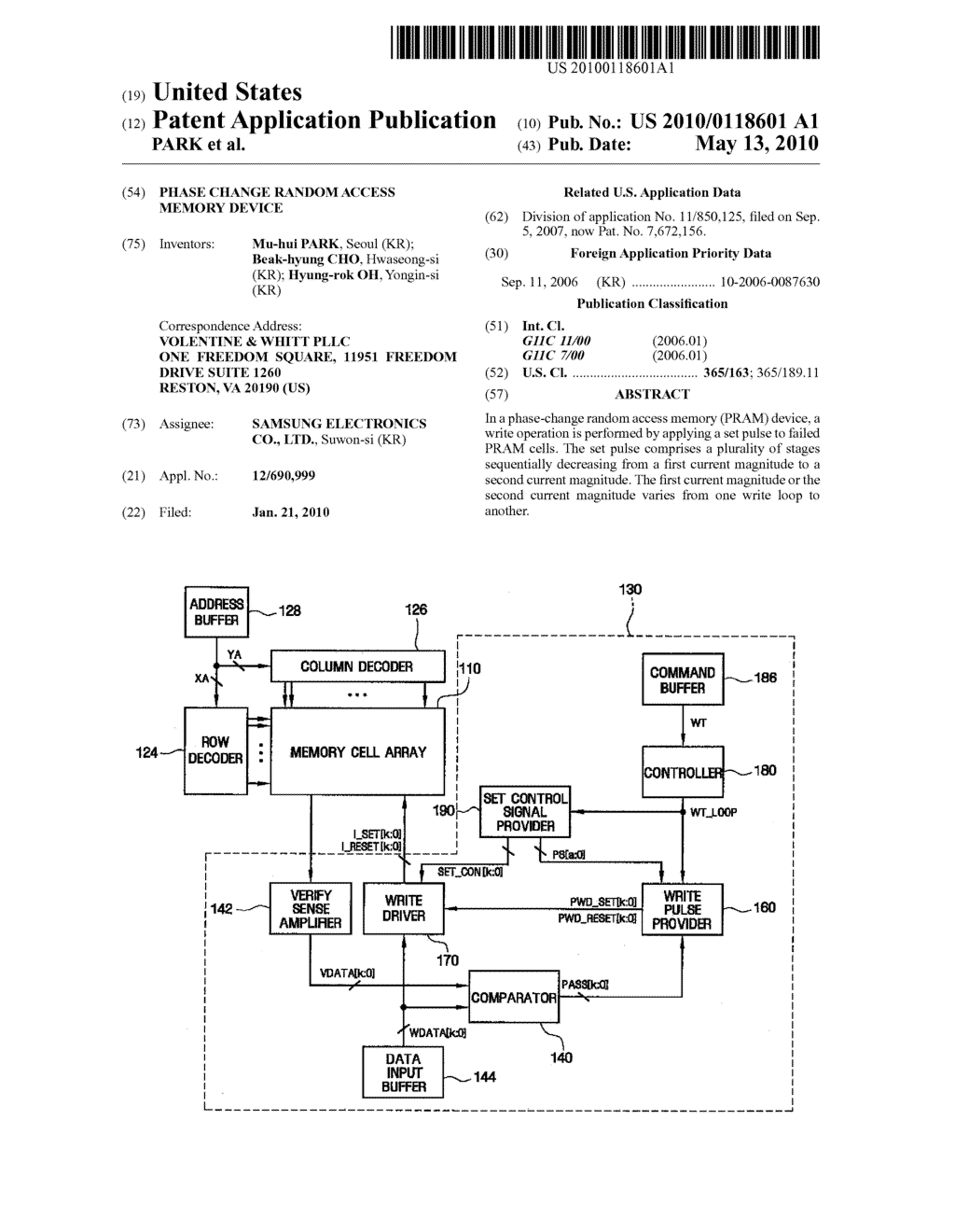 PHASE CHANGE RANDOM ACCESS MEMORY DEVICE - diagram, schematic, and image 01