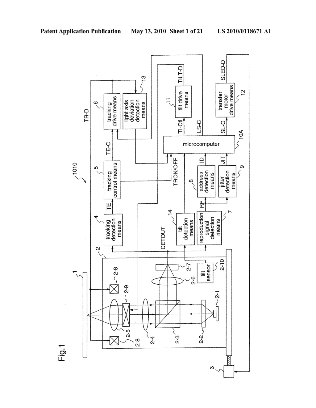 TILT CONTROL METHOD, INTEGRATED CIRCUIT AND OPTICAL DISC DEVICE - diagram, schematic, and image 02
