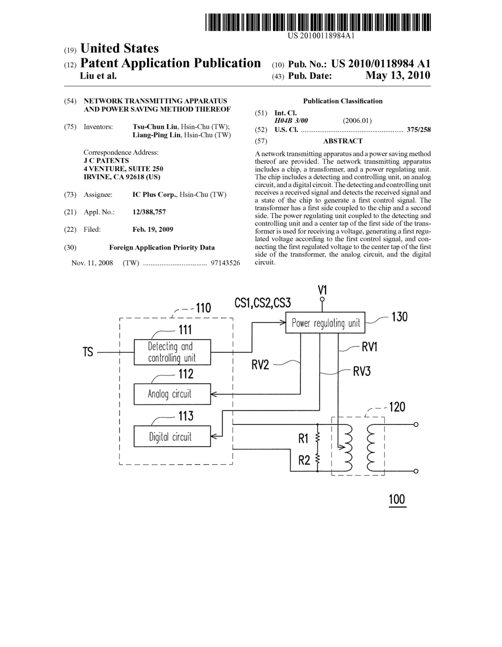 NETWORK TRANSMITTING APPARATUS AND POWER SAVING METHOD THEREOF - diagram, schematic, and image 01