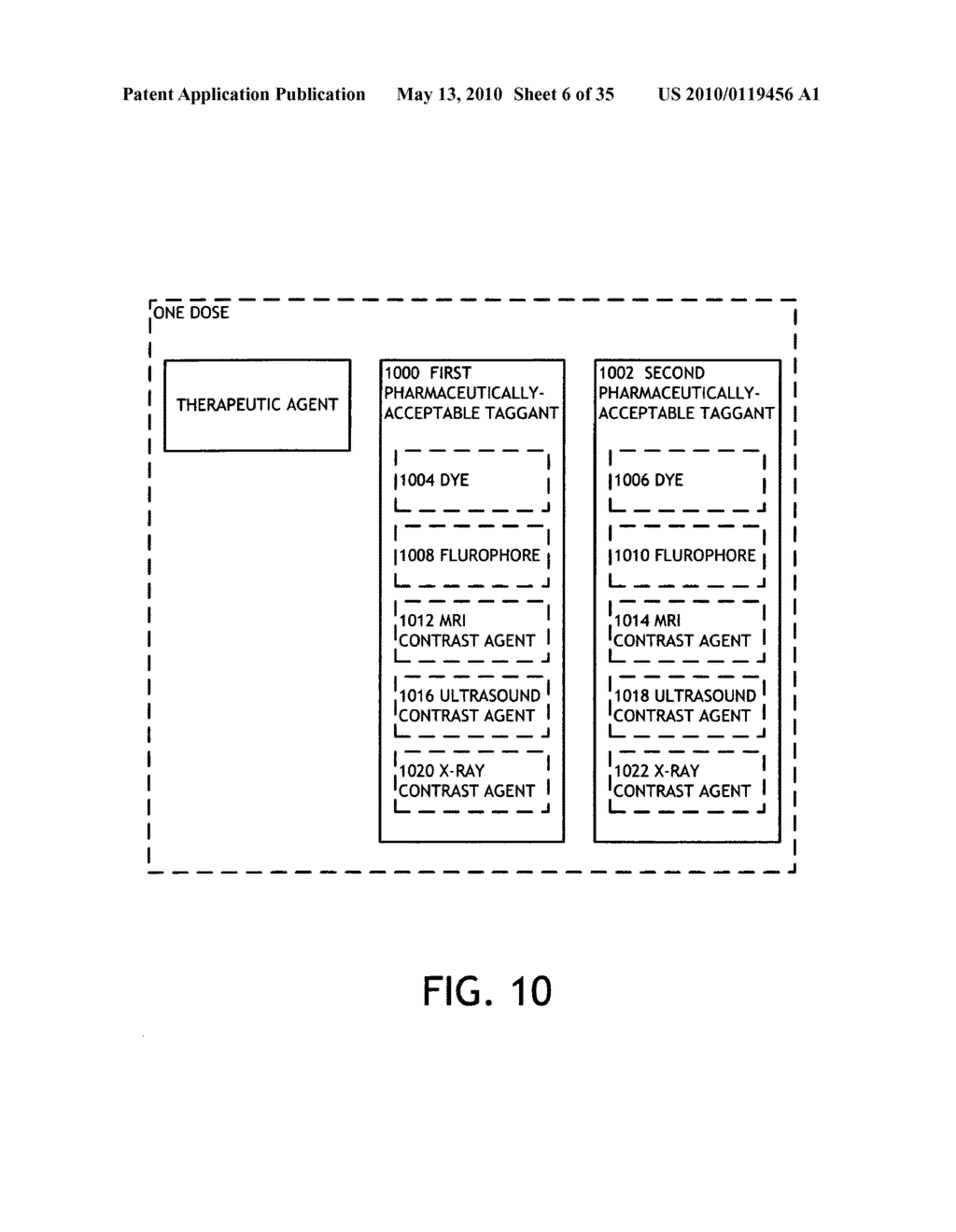 Administering a therapeutic agent with more than one taggant - diagram, schematic, and image 07