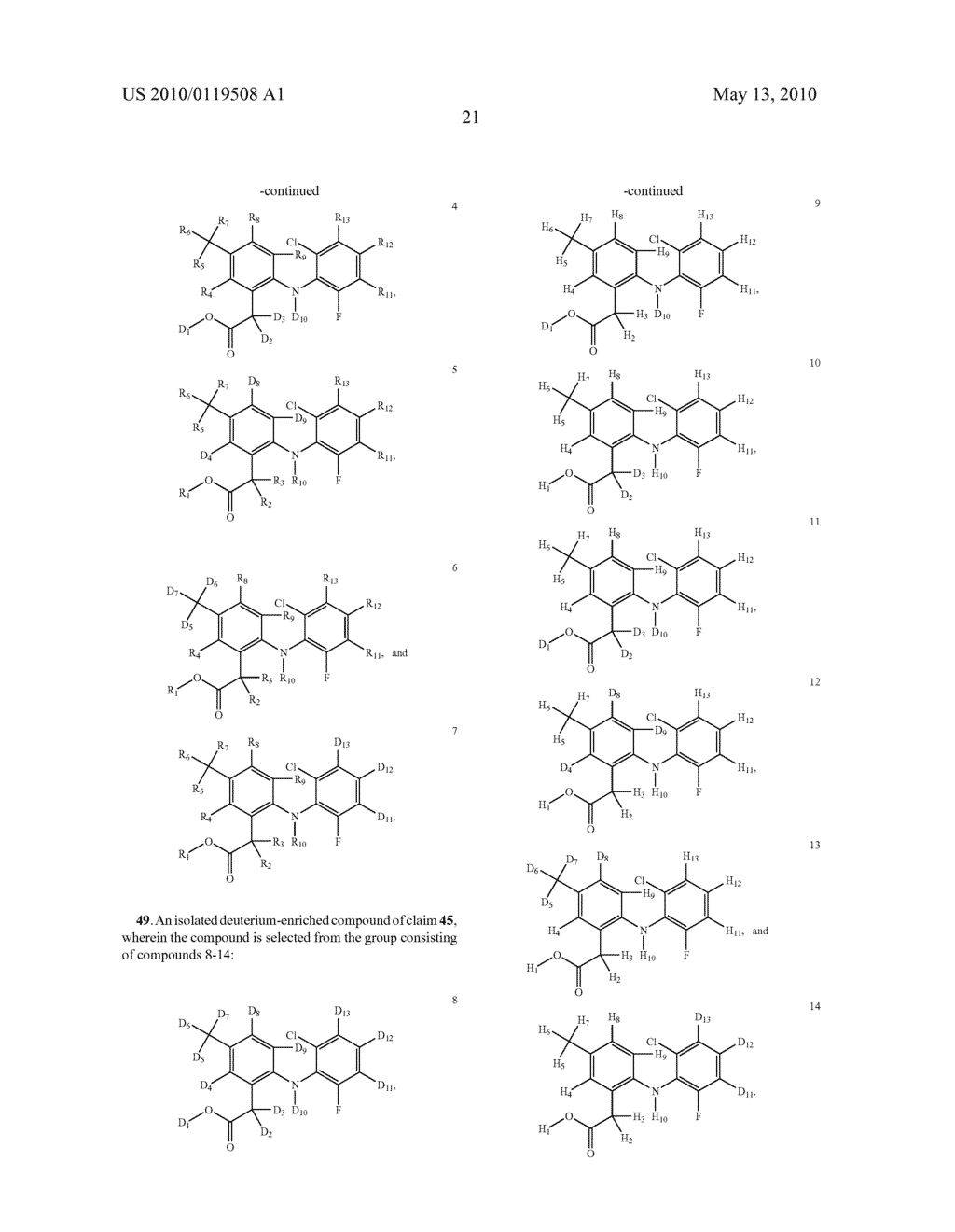 PHENYLACETIC ACID INHIBITORS OF CYCLOOXYGENASE - diagram, schematic, and image 22