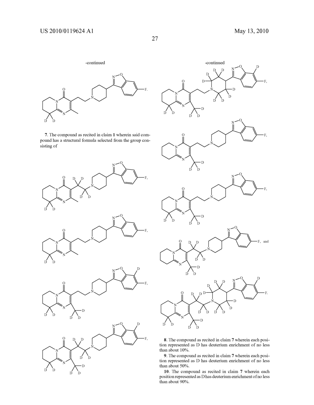 BENZISOXAZOLE MODULATORS OF D2 RECEPTOR AND/OR 5-HT2A RECEPTOR - diagram, schematic, and image 28