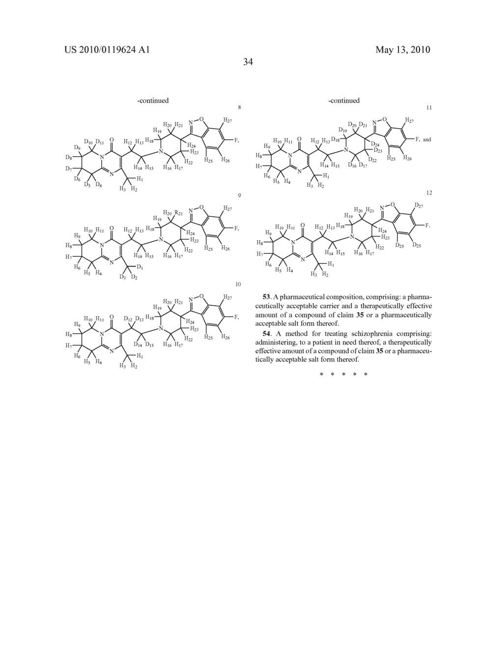 BENZISOXAZOLE MODULATORS OF D2 RECEPTOR AND/OR 5-HT2A RECEPTOR - diagram, schematic, and image 35