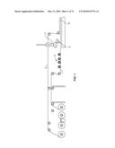 METHOD AND APPARATUS FOR CREASING FACING MATERIAL USED IN THE MANUFACTURE OF WALLBOARD diagram and image