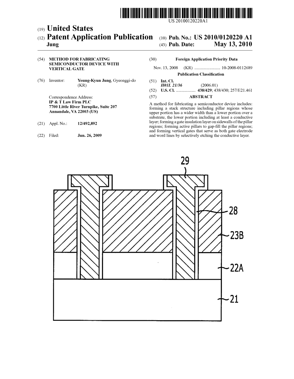 METHOD FOR FABRICATING SEMICONDUCTOR DEVICE WITH VERTICAL GATE - diagram, schematic, and image 01