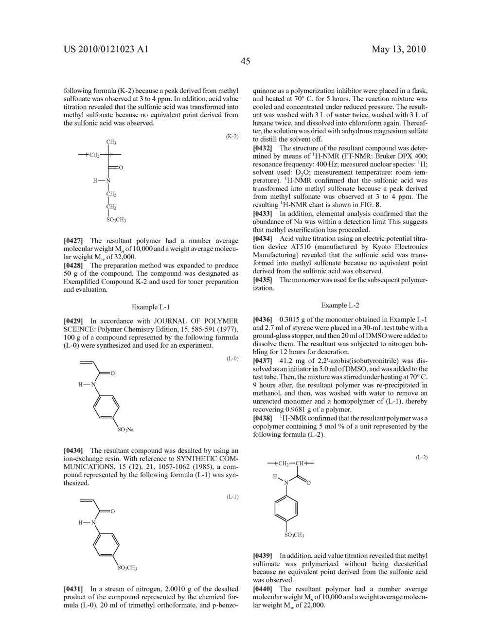 POLYMER HAVING A SULFONIC GROUP OR A SULFONATE GROUP AND AN AMIDE GROUP AND METHOD OF PRODUCING SAME - diagram, schematic, and image 55