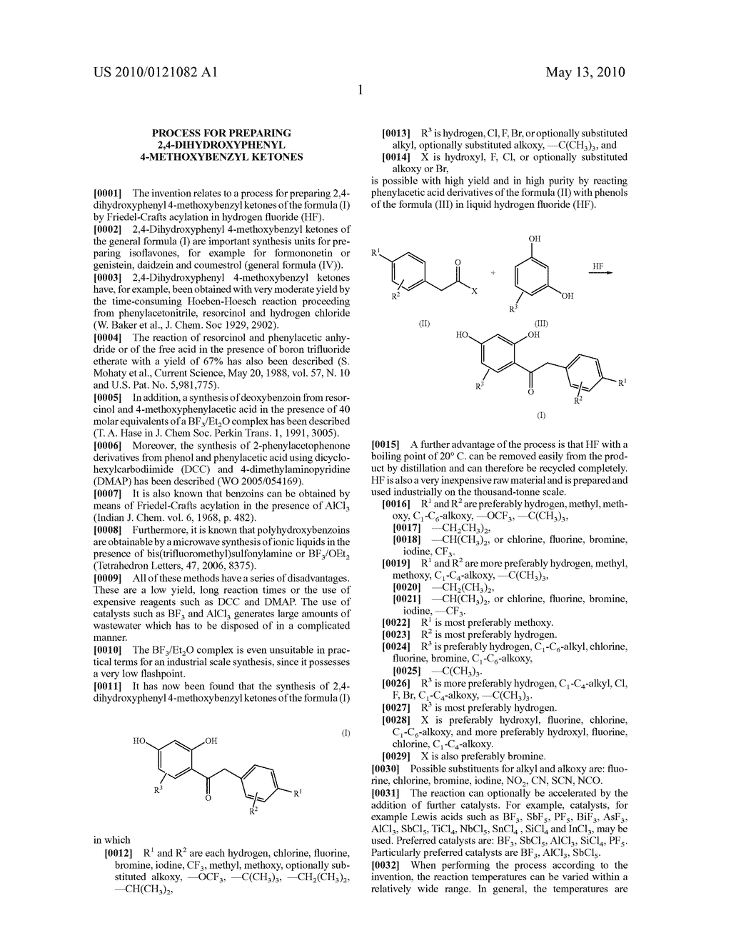 PROCESS FOR PREPARING 2,4-DIHYDROXYPHENYL 4-METHOXYBENZYL KETONES - diagram, schematic, and image 02