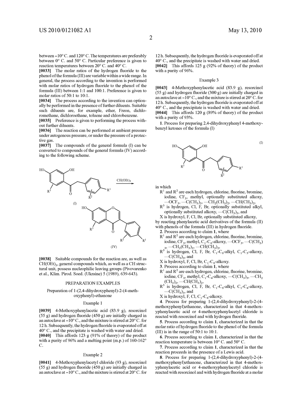 PROCESS FOR PREPARING 2,4-DIHYDROXYPHENYL 4-METHOXYBENZYL KETONES - diagram, schematic, and image 03