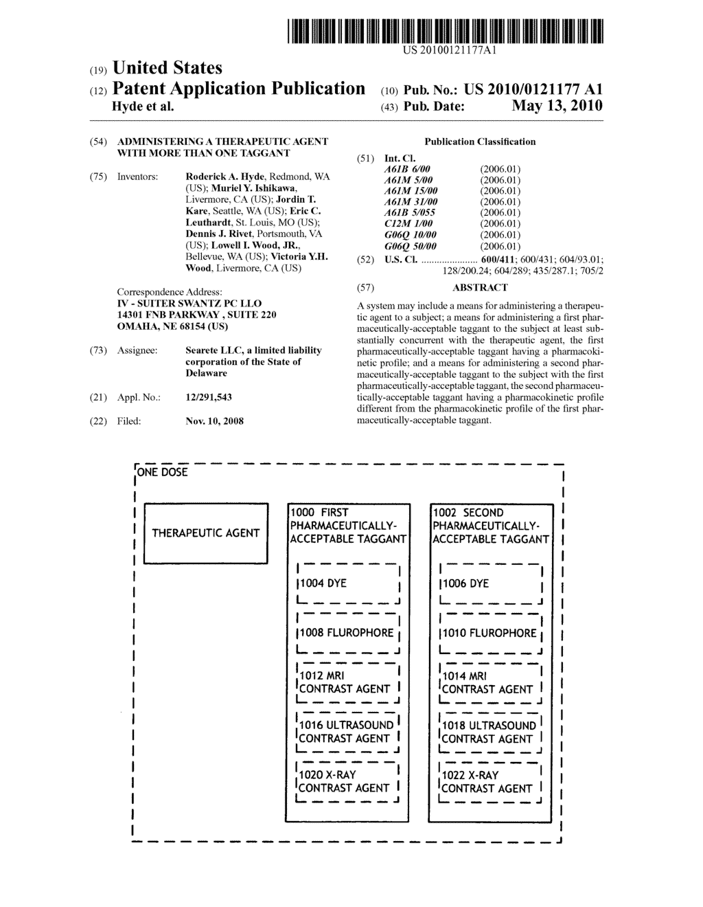 Administering a therapeutic agent with more than one taggant - diagram, schematic, and image 01