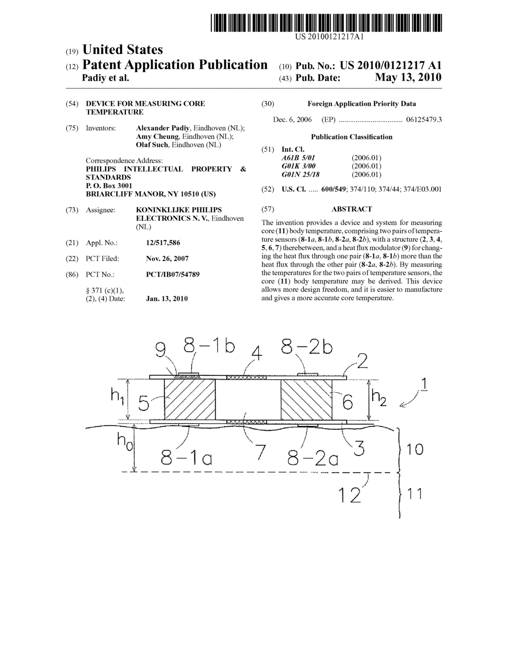 DEVICE FOR MEASURING CORE TEMPERATURE - diagram, schematic, and image 01