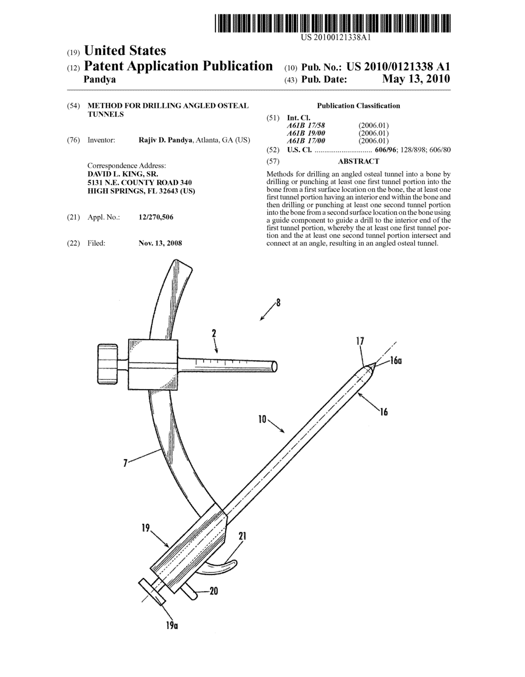 METHOD FOR DRILLING ANGLED OSTEAL TUNNELS - diagram, schematic, and image 01