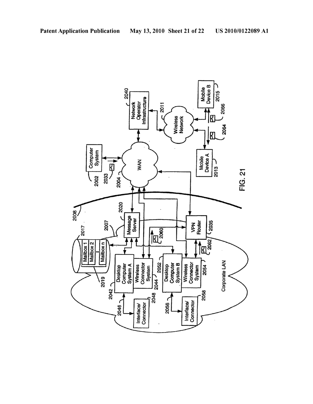 SYSTEM AND METHOD FOR COMPRESSING SECURE E-MAIL FOR EXCHANGE WITH A MOBILE DATA COMMUNICATION DEVICE - diagram, schematic, and image 22