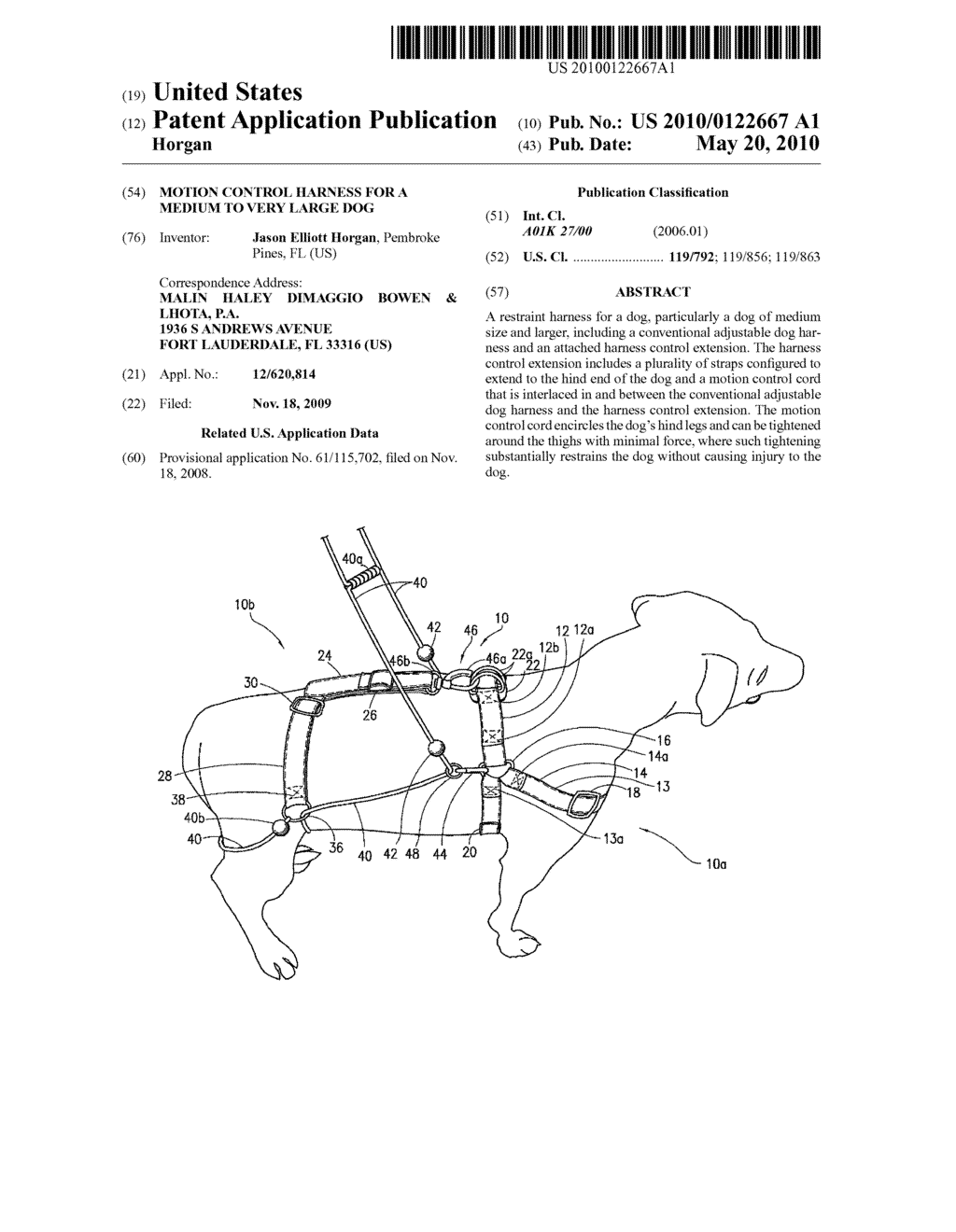 MOTION CONTROL HARNESS FOR A MEDIUM TO VERY LARGE DOG - diagram, schematic, and image 01