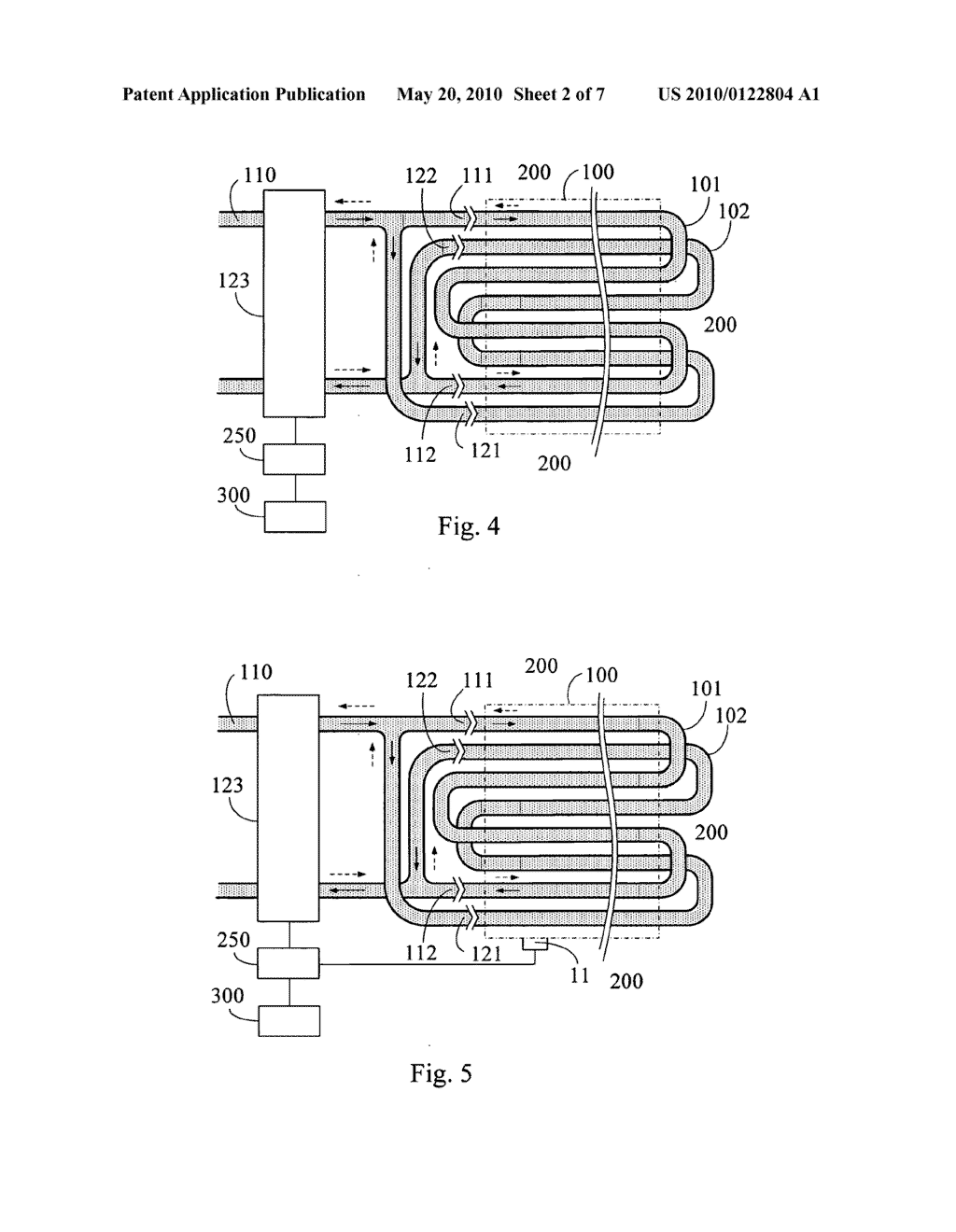 Fluid heat transfer device having multiple counter flow circuits of temperature difference with periodic flow directional change - diagram, schematic, and image 03