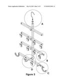 Sports equipment hanger diagram and image