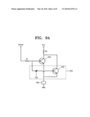 THERMISTOR WITH 3 TERMINALS, THERMISTOR-TRANSISTOR, CIRCUIT FOR CONTROLLING HEAT OF POWER TRANSISTOR USING THE THERMISTOR-TRANSISTOR, AND POWER SYSTEM INCLUDING THE CIRCUIT diagram and image