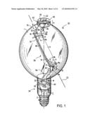 HID LAMP WITH A CANTED ARC TUBE diagram and image