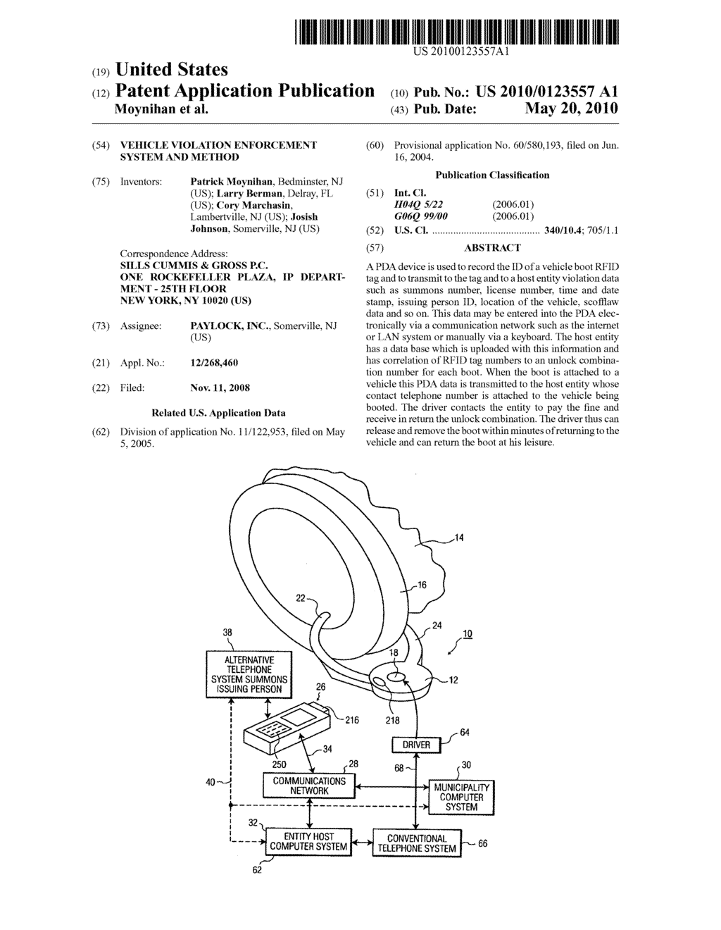 VEHICLE VIOLATION ENFORCEMENT SYSTEM AND METHOD - diagram, schematic, and image 01