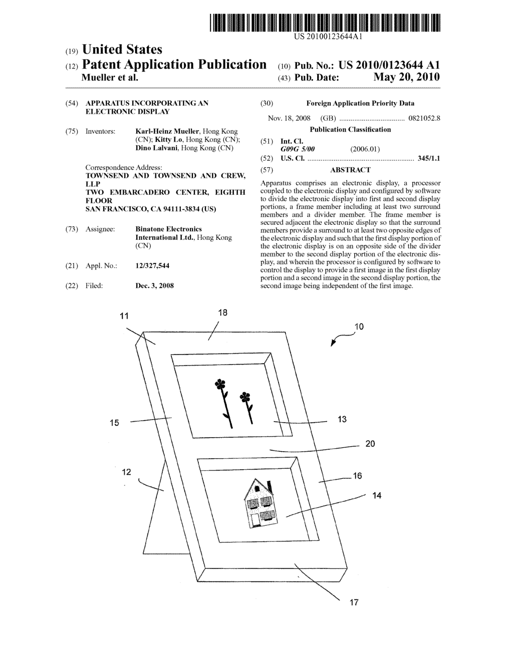 APPARATUS INCORPORATING AN ELECTRONIC DISPLAY - diagram, schematic, and image 01