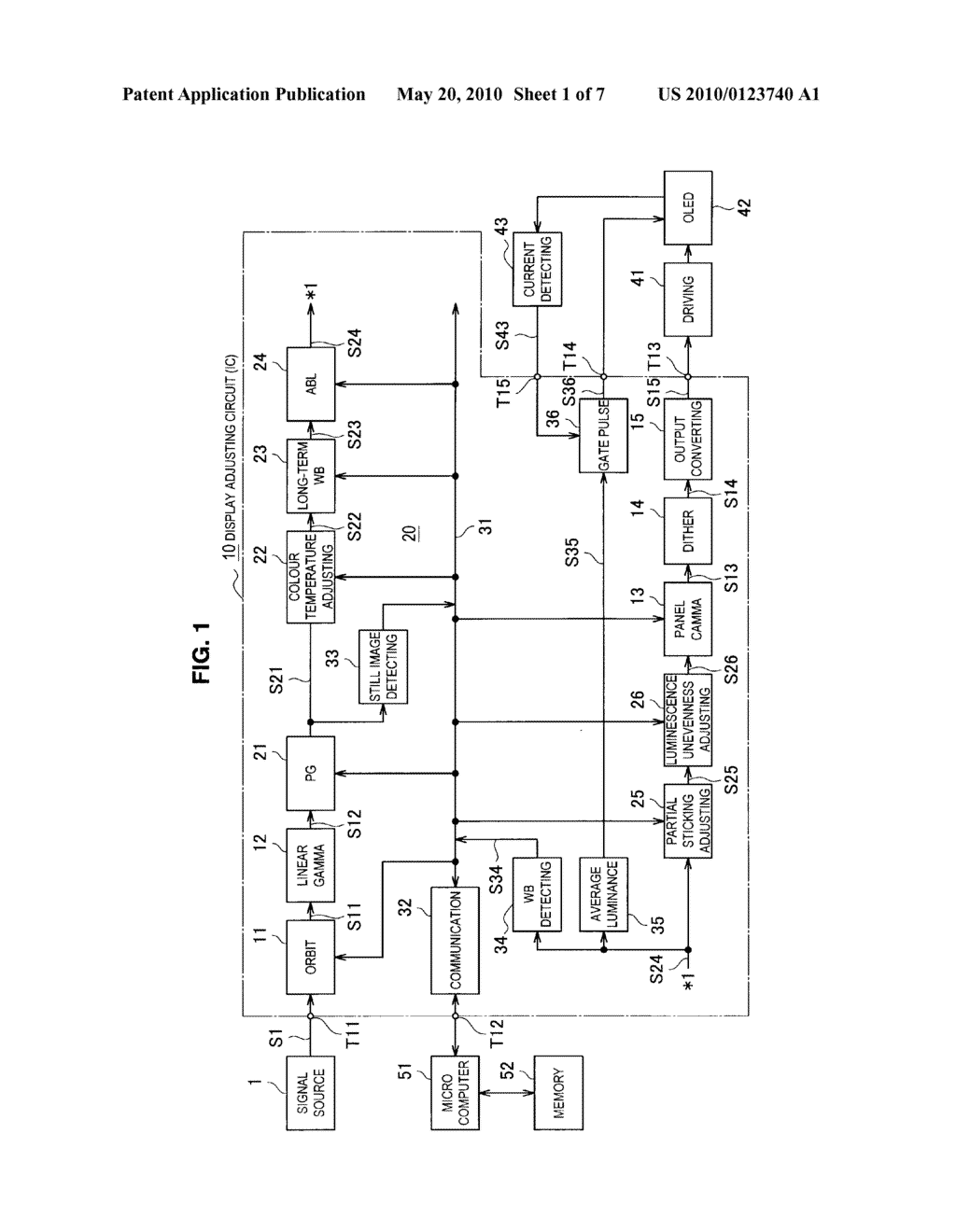 DISPLAY ADJUSTING CIRCUIT FOR ORGANIC ELECTROLUMINESCENCE PANEL, DISPLAY ADJUSTING CIRCUIT, AND DISPLAY DEVICE - diagram, schematic, and image 02