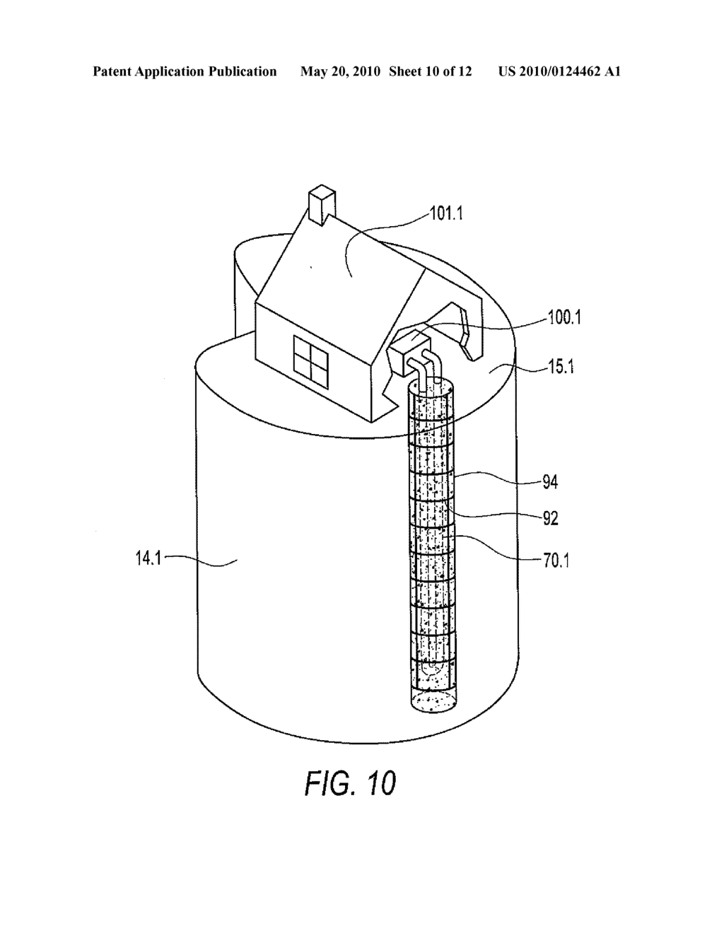 METHOD AND SYSTEM FOR INSTALLING GEOTHERMAL TRANSFER APPARATUSES WITH A SONIC DRILL - diagram, schematic, and image 11