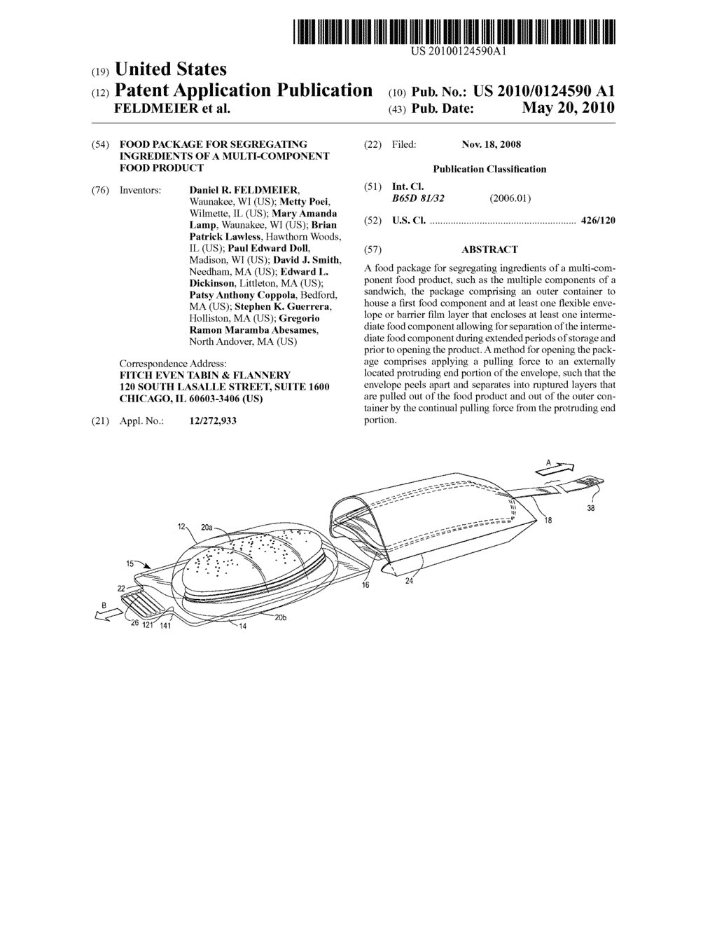 Food Package for Segregating Ingredients of a Multi-Component Food Product - diagram, schematic, and image 01