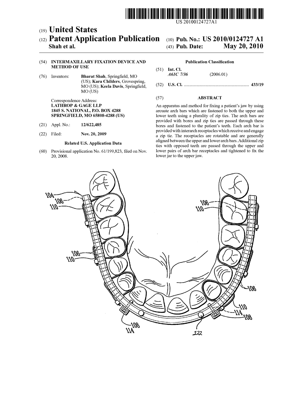 INTERMAXILLARY FIXATION DEVICE AND METHOD OF USE - diagram, schematic, and image 01