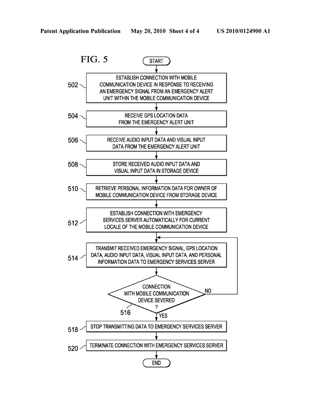 EMERGENCY ALERT FEATURE ON A MOBILE COMMUNICATION DEVICE - diagram, schematic, and image 05