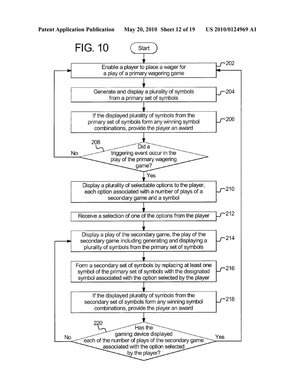 GAMING SYSTEM, GAMING DEVICE, AND METHOD FOR ENABLING A PLAYER TO SELECT VOLATILITY USING GAME SYMBOLS - diagram, schematic, and image 13