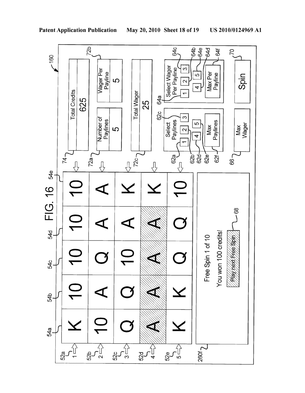 GAMING SYSTEM, GAMING DEVICE, AND METHOD FOR ENABLING A PLAYER TO SELECT VOLATILITY USING GAME SYMBOLS - diagram, schematic, and image 19