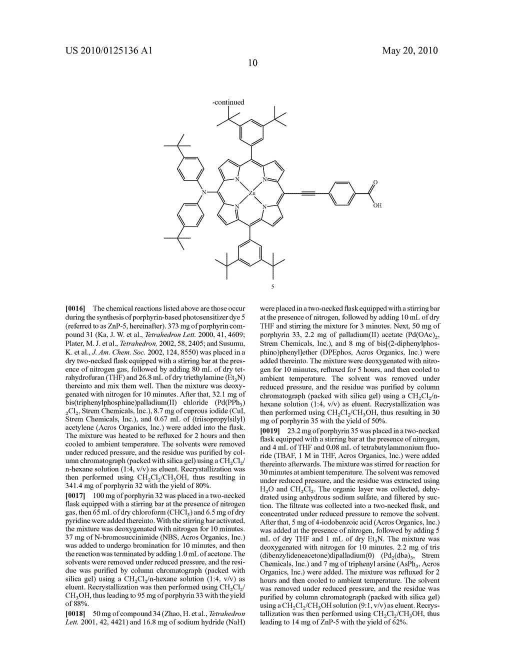 PORPHYRIN-BASED PHOTOSENSITIZER DYES FOR DYE-SENSITIZED SOLAR CELLS - diagram, schematic, and image 14