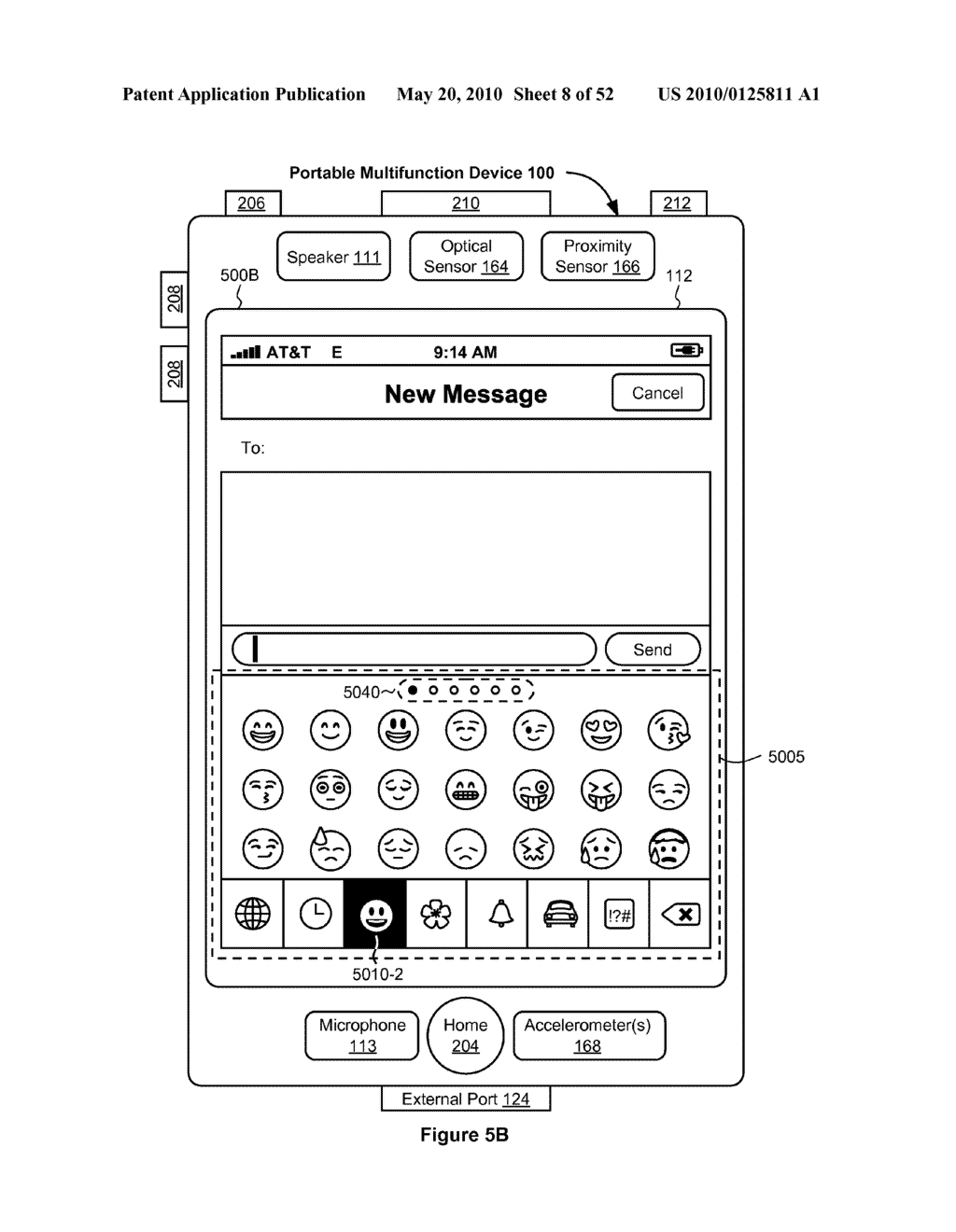 Portable Touch Screen Device, Method, and Graphical User Interface for Entering and Using Emoji Characters - diagram, schematic, and image 09