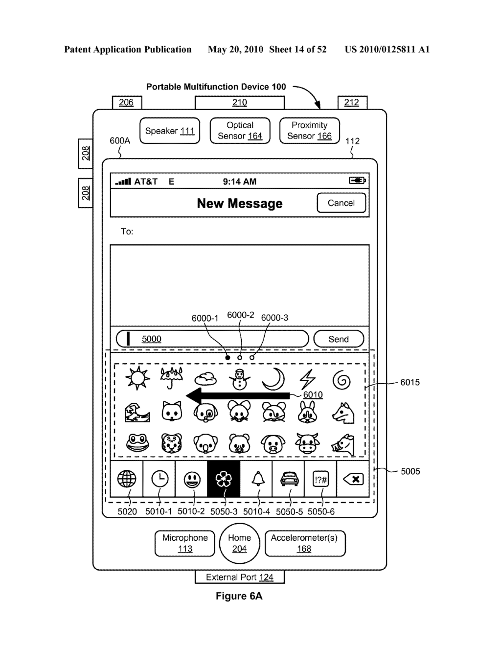 Portable Touch Screen Device, Method, and Graphical User Interface for Entering and Using Emoji Characters - diagram, schematic, and image 15