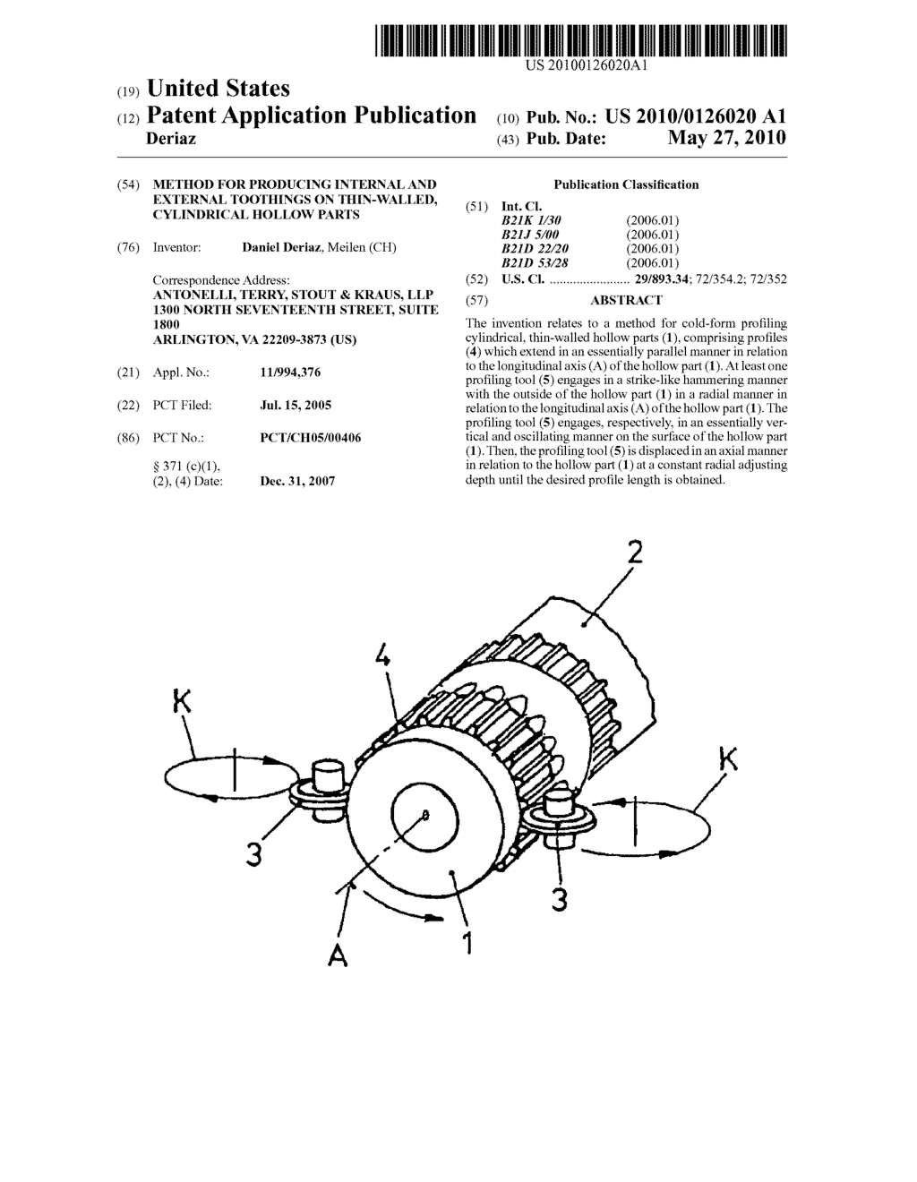 METHOD FOR PRODUCING INTERNAL AND EXTERNAL TOOTHINGS ON THIN-WALLED, CYLINDRICAL HOLLOW PARTS - diagram, schematic, and image 01
