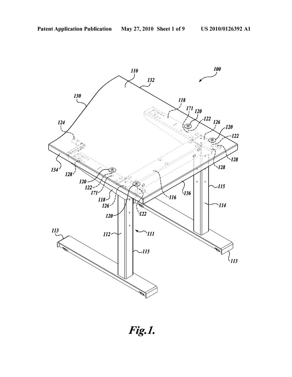 RECONFIGURABLE DESK WITH INVERTIBLE WORKING SURFACE - diagram, schematic, and image 02