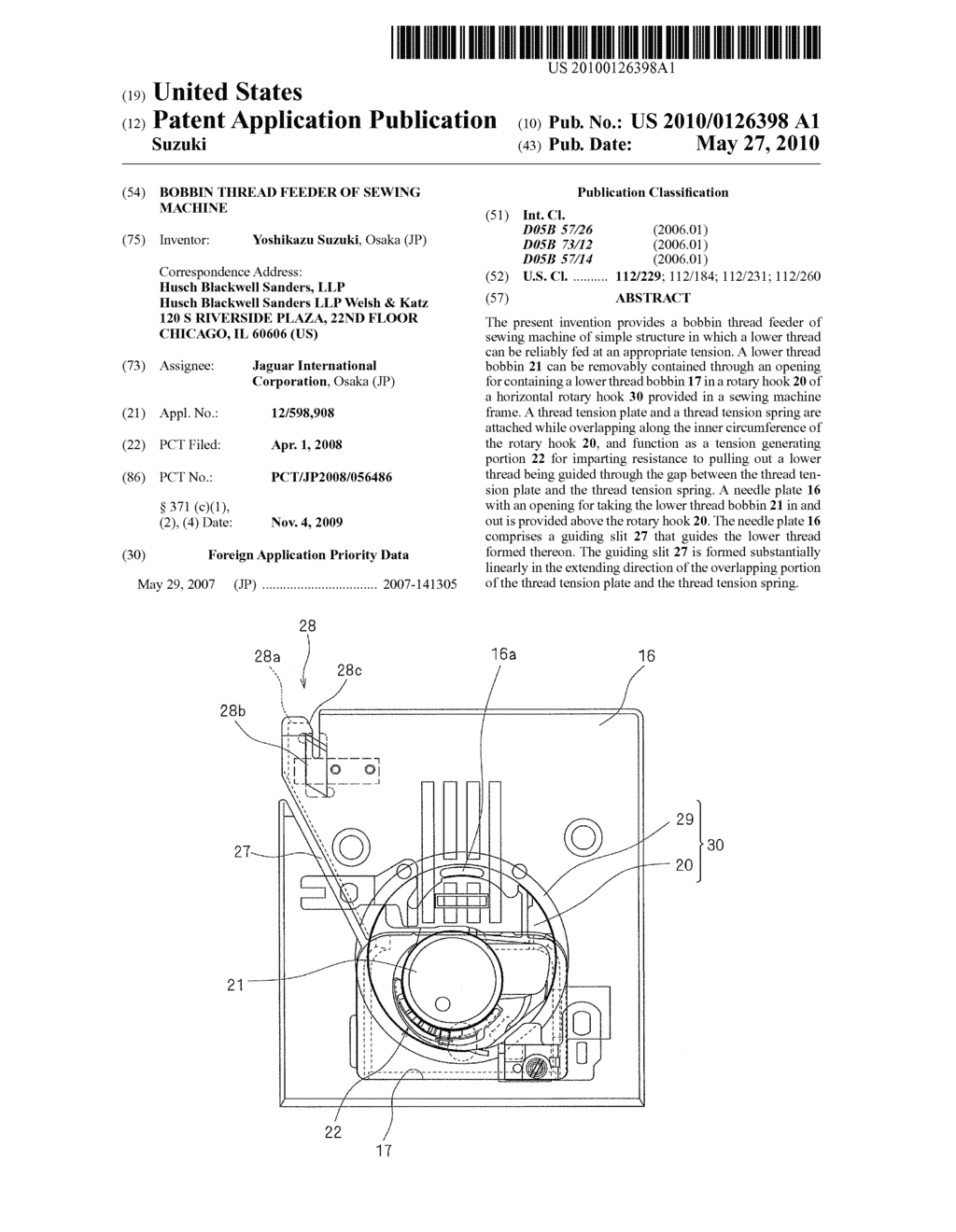 BOBBIN THREAD FEEDER OF SEWING MACHINE - diagram, schematic, and image 01