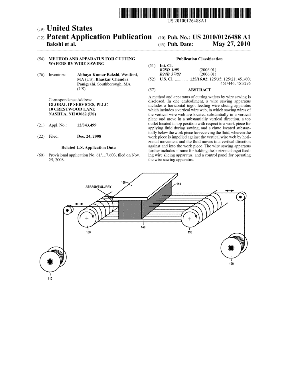 METHOD AND APPARATUS FOR CUTTING WAFERS BY WIRE SAWING - diagram, schematic, and image 01