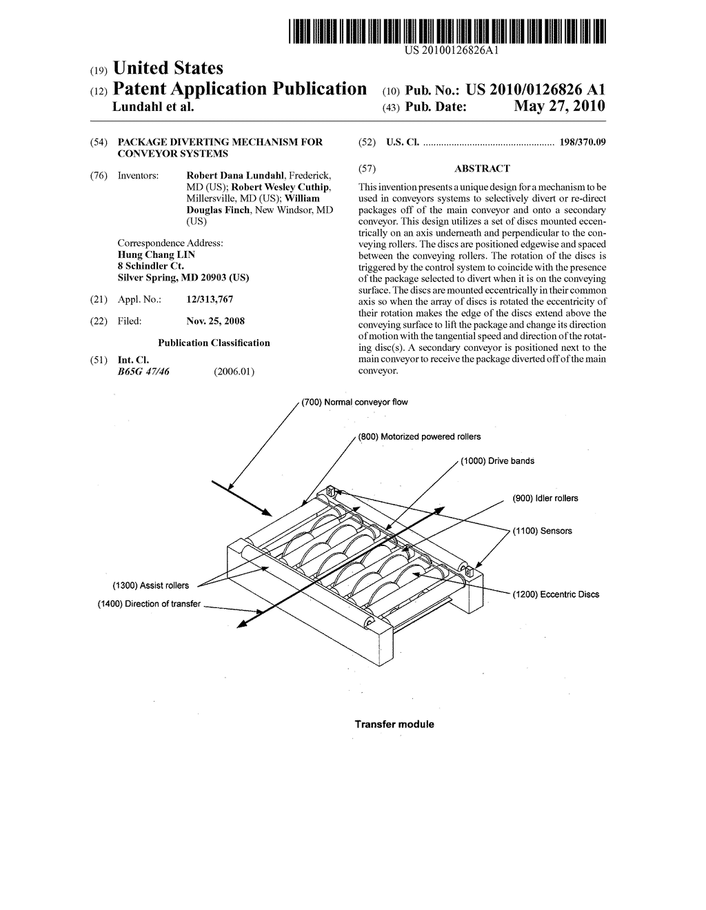 Package diverting mechanism for conveyor systems - diagram, schematic, and image 01