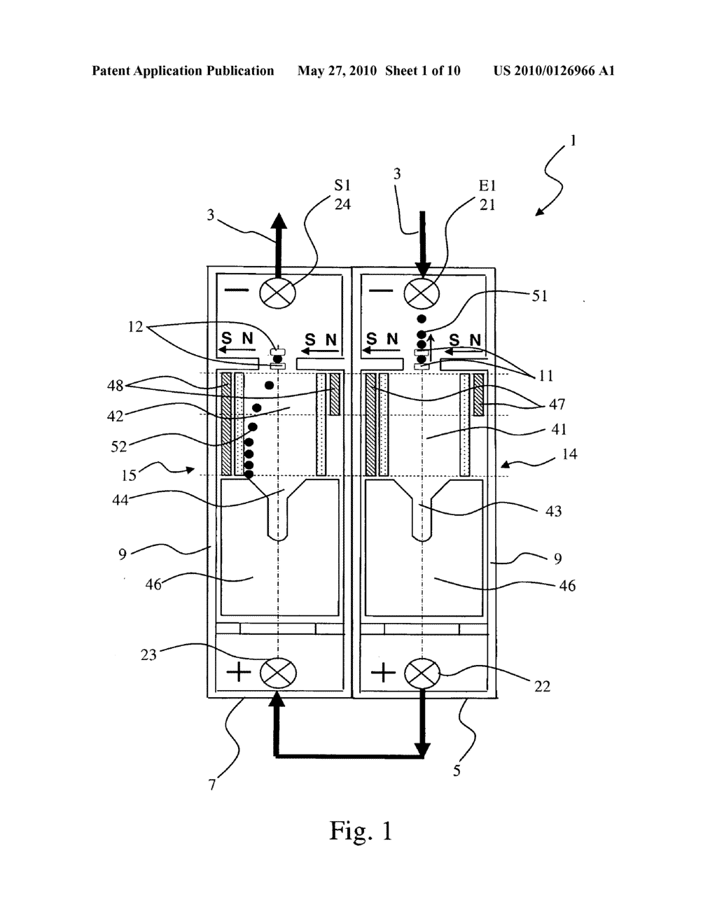 Switchgear device for breaking a bidirectional direct current and installation with photovoltaic cells equipped with such a device - diagram, schematic, and image 02