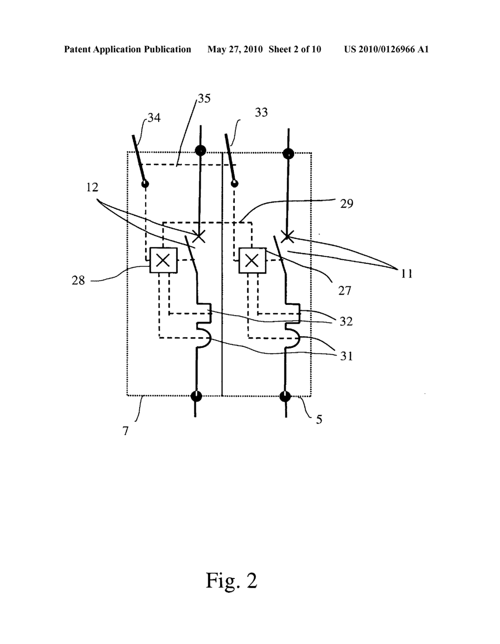 Switchgear device for breaking a bidirectional direct current and installation with photovoltaic cells equipped with such a device - diagram, schematic, and image 03