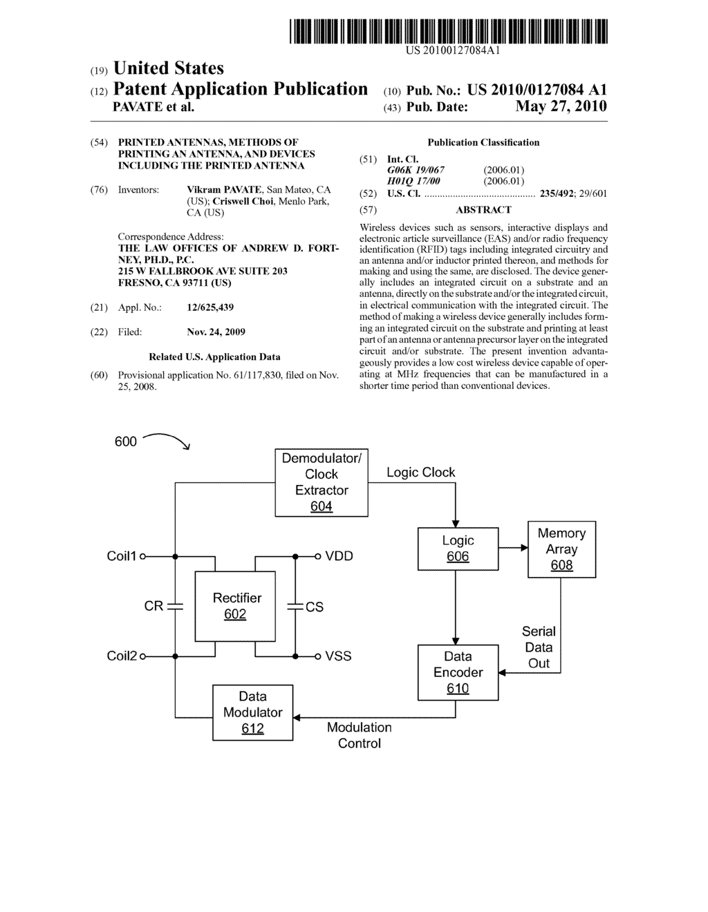 Printed Antennas, Methods of Printing an Antenna, and Devices Including the Printed Antenna - diagram, schematic, and image 01