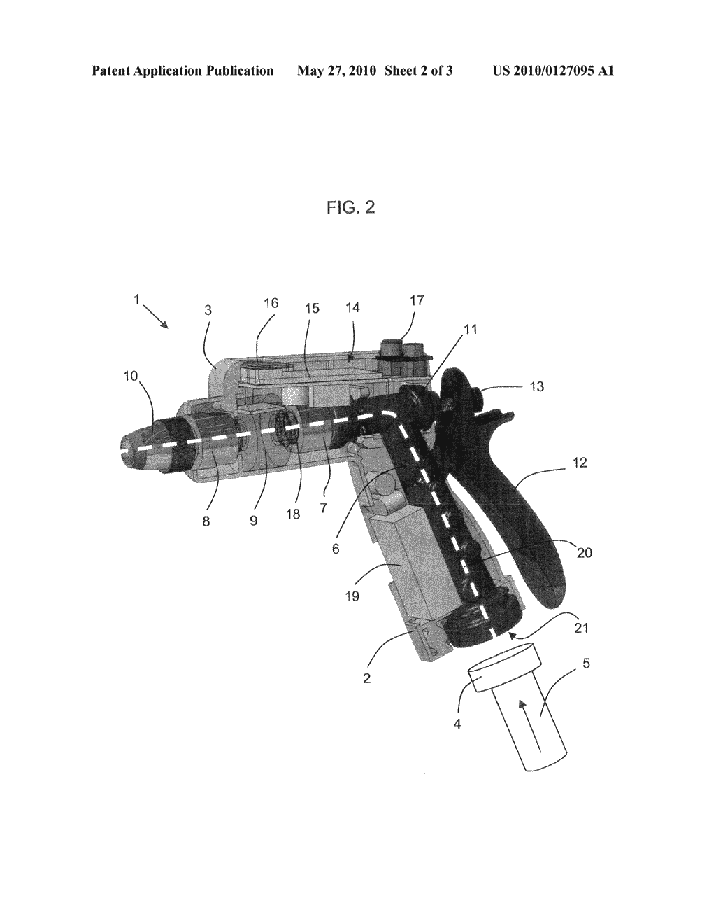 DEVICE FOR CONTROLLING A FLOW OF WATER, SPRINKLER PISTOL AND SYSTEM - diagram, schematic, and image 03