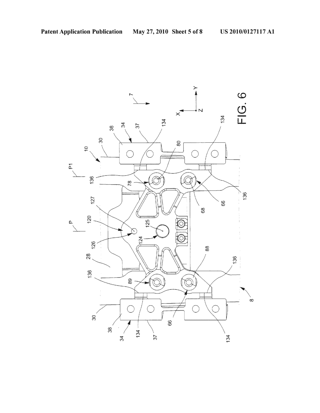 ATTACHMENT PYLON FOR AIRCRAFT HAVING A REAR ENGINE ATTACHMENT BEAM OFFSET FROM THE CAISSON - diagram, schematic, and image 06